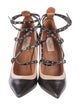 Valentino Leather Colorblock Pattern Pumps