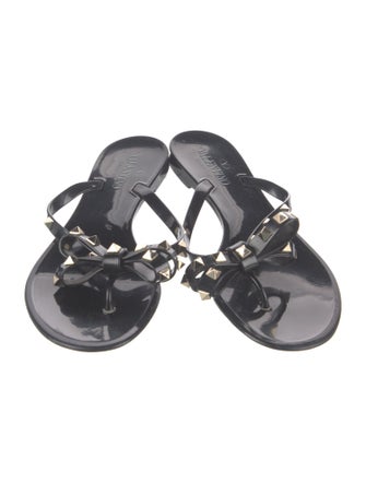 Valentino Rockstud Accents Rubber Slides
