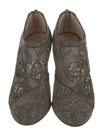 Valentino Leather Mesh Accents Boots