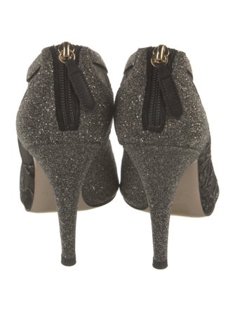 Valentino Leather Mesh Accents Boots