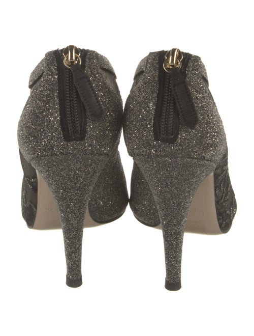 Valentino Leather Mesh Accents Boots