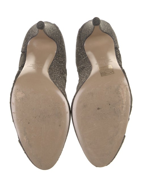 Valentino Leather Mesh Accents Boots