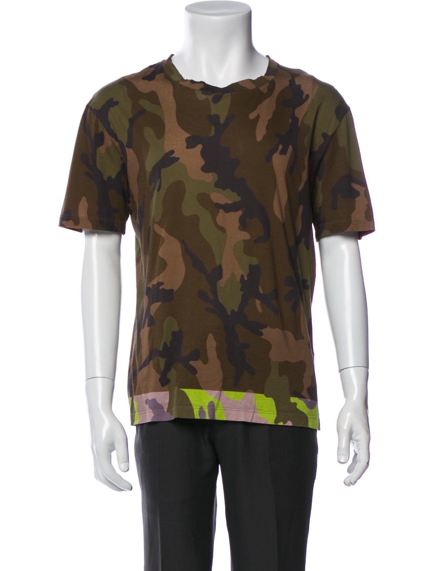 Valentino Rockstud Accents Camouflage Print T-Shirt