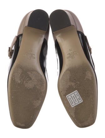 Valentino Patent Leather Colorblock Pattern Pumps