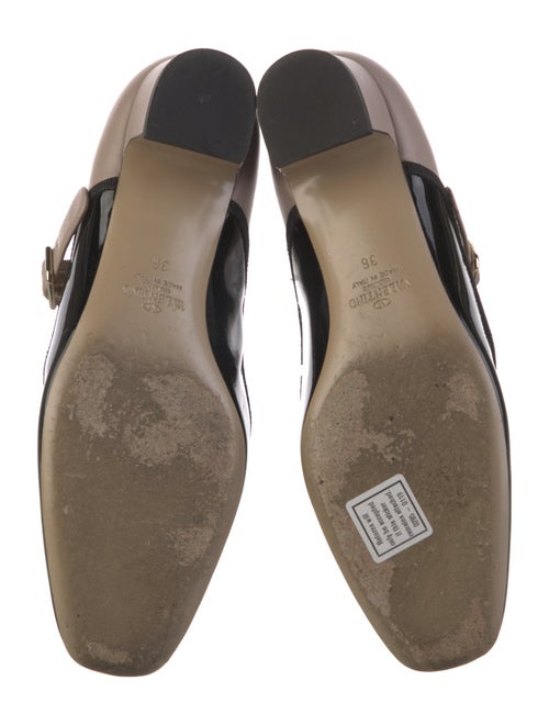 Valentino Patent Leather Colorblock Pattern Pumps