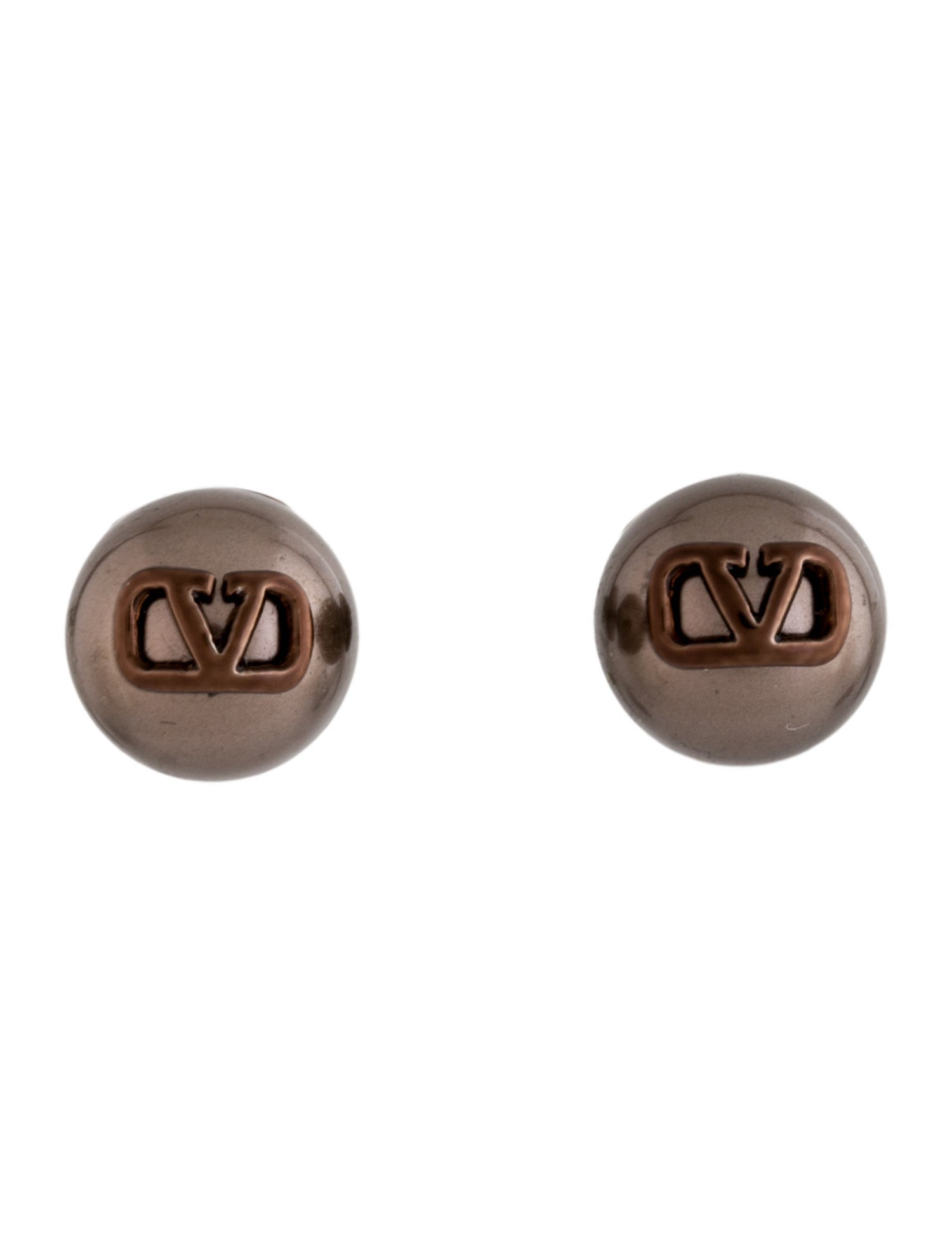 Valentino Faux Pearl VLogo Stud Earrings