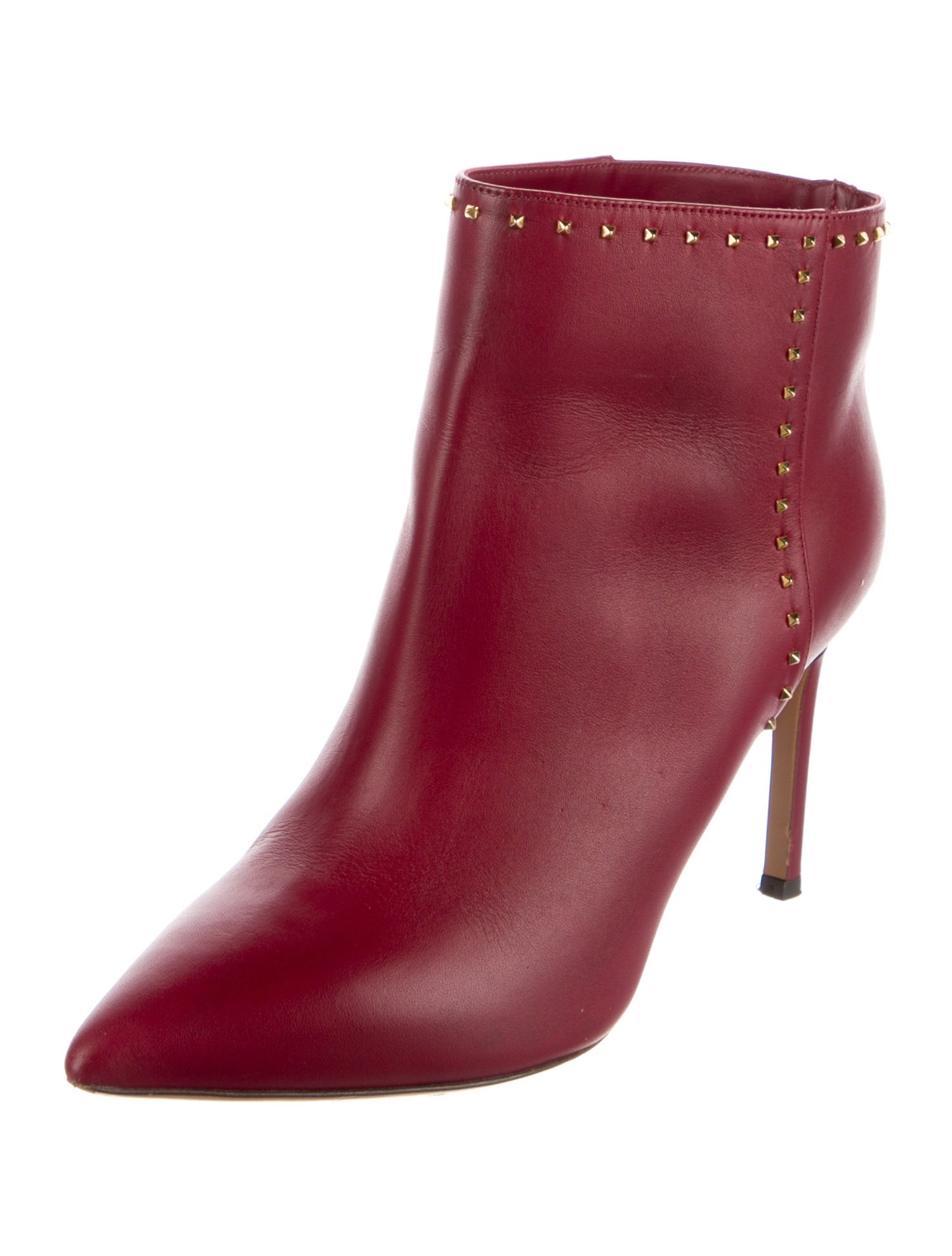 Valentino Leather Studded Accents Boots