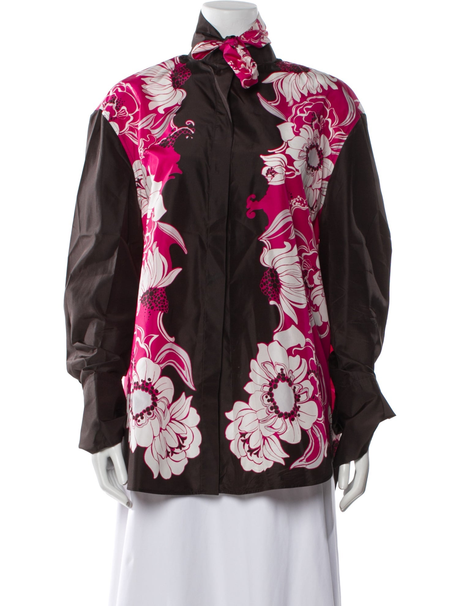 Valentino Silk Floral Print Sweatshirt