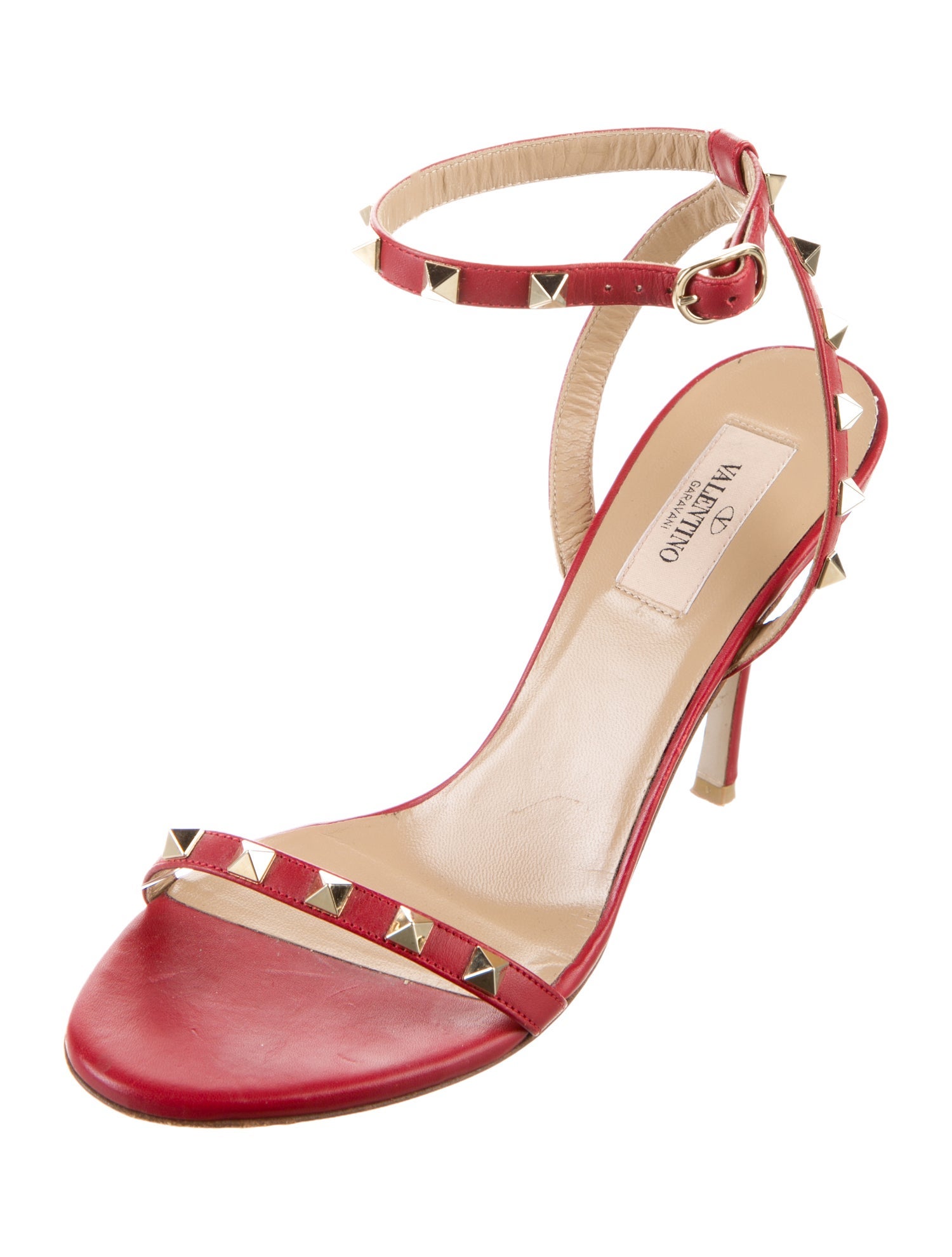Valentino Rockstud Accents Leather Sandals