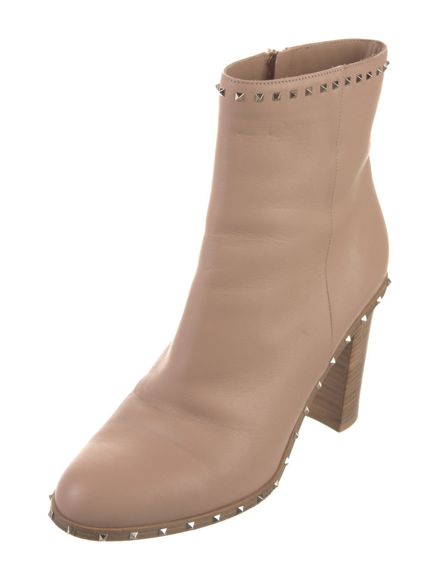 Valentino Leather Studded Accents Boots