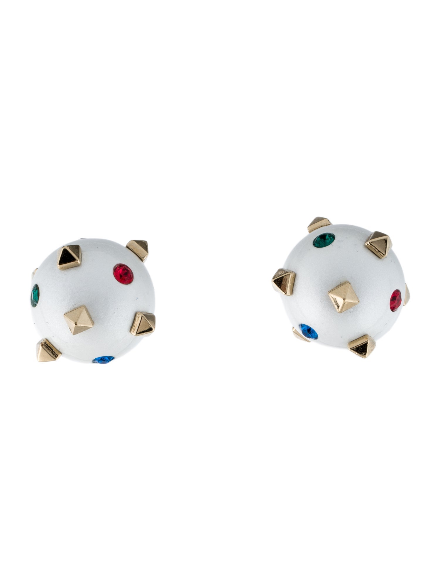 Valentino Crystal Rockstud Ball Stud Earrings