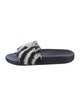 Valentino Printed Feather Trim Slides