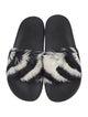 Valentino Printed Feather Trim Slides