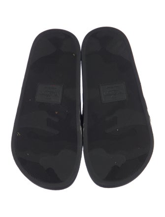 Valentino Printed Feather Trim Slides