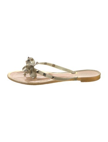 Valentino Sandals Rockstud Accents Rubber Slides IT 40 | 10