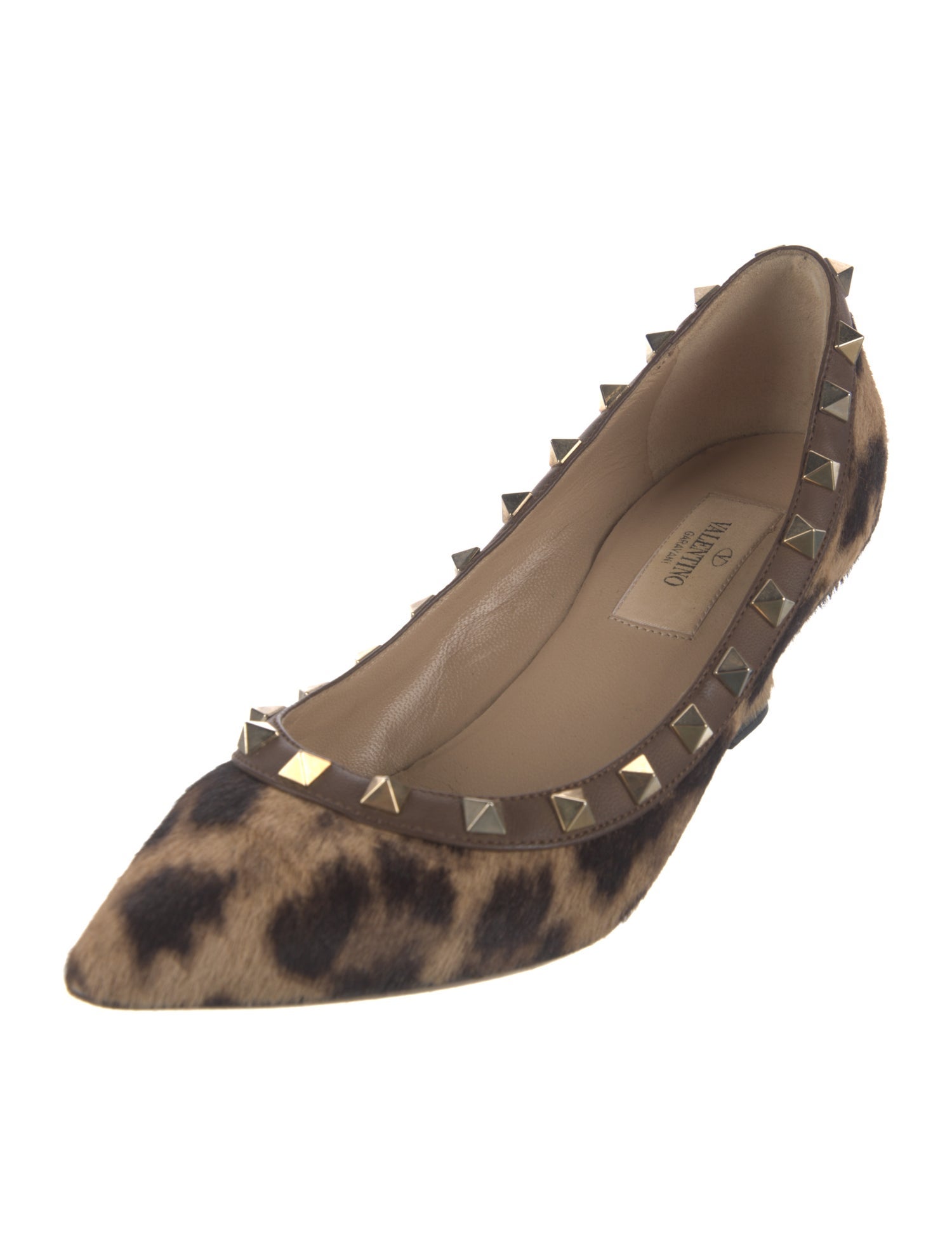 Valentino Rockstud Accents Ponyhair Pumps