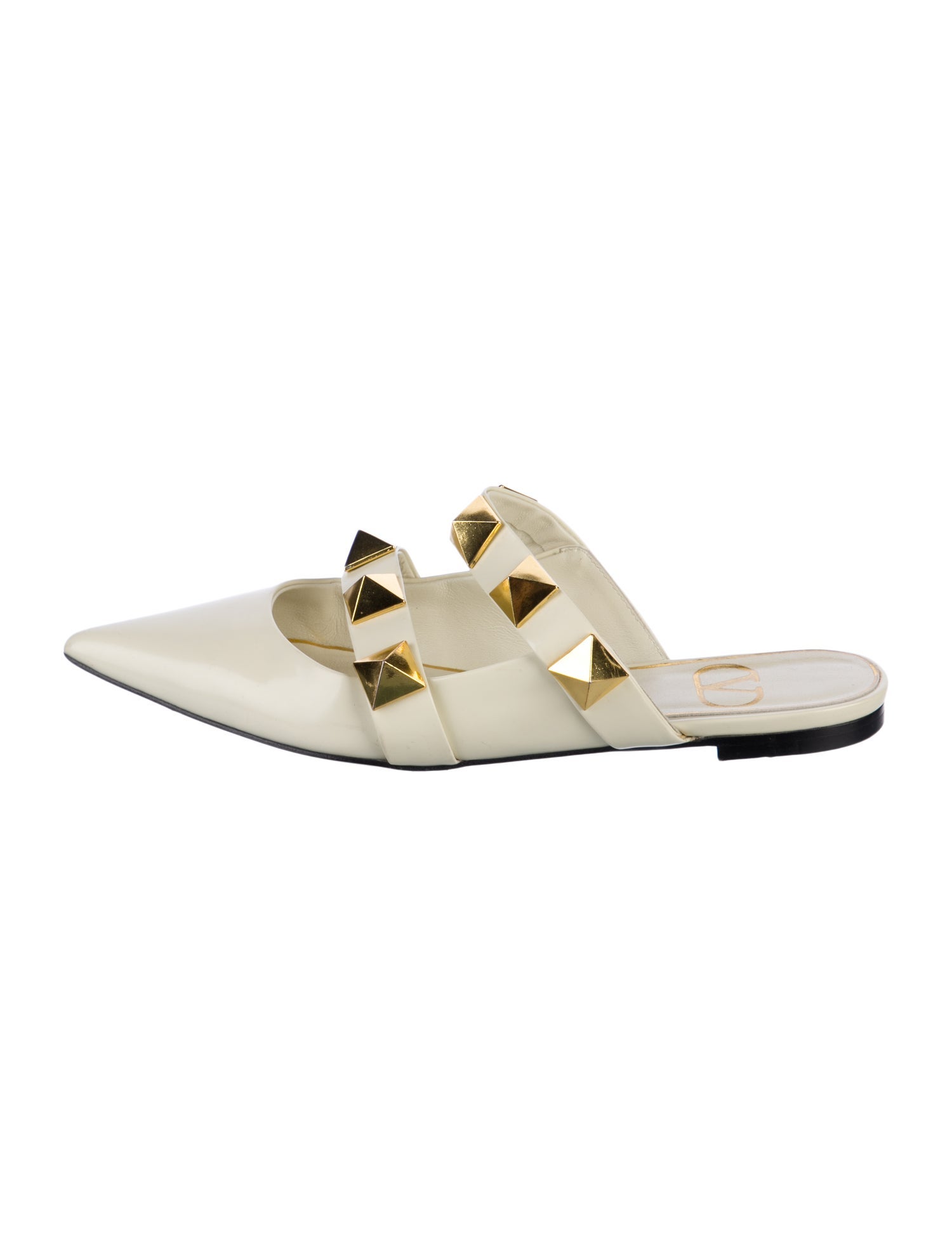 Valentino Rockstud Accents Leather Mules