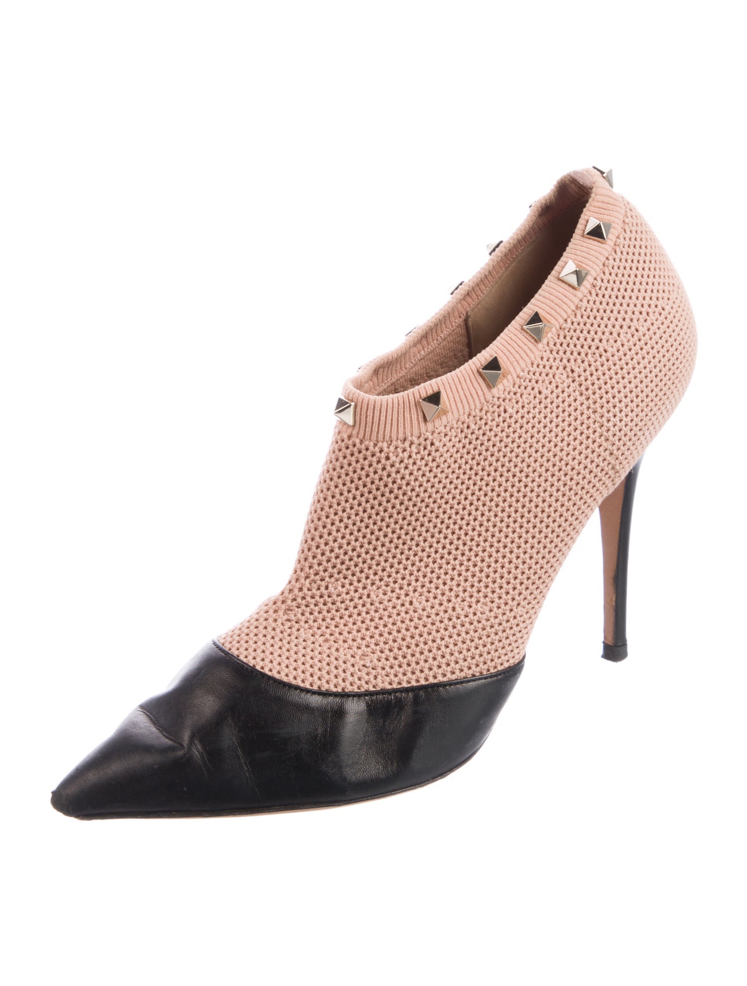 Valentino Rockstud Accents Colorblock Pattern Pumps