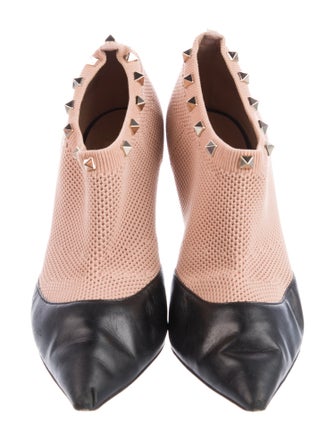 Valentino Rockstud Accents Colorblock Pattern Pumps