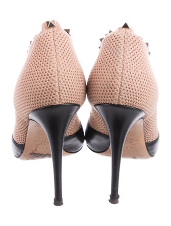 Valentino Rockstud Accents Colorblock Pattern Pumps