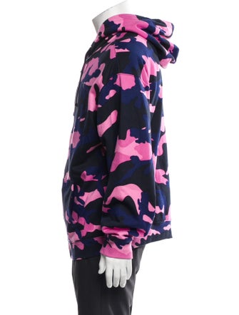 Valentino Camouflage Print Mock Neck Hoodie