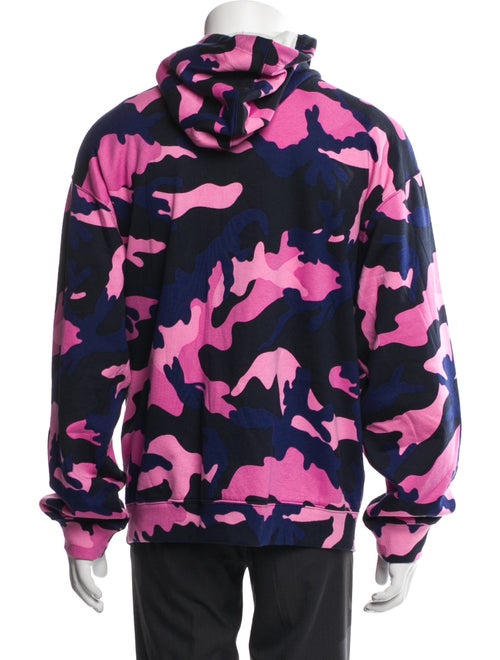 Valentino Camouflage Print Mock Neck Hoodie