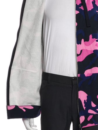 Valentino Camouflage Print Mock Neck Hoodie