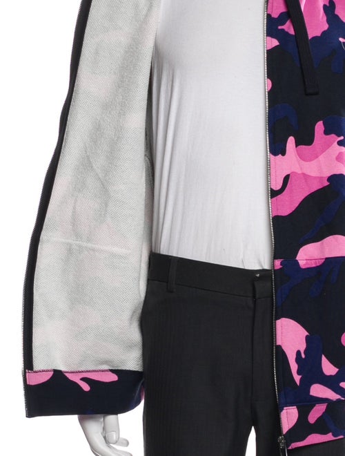 Valentino Camouflage Print Mock Neck Hoodie