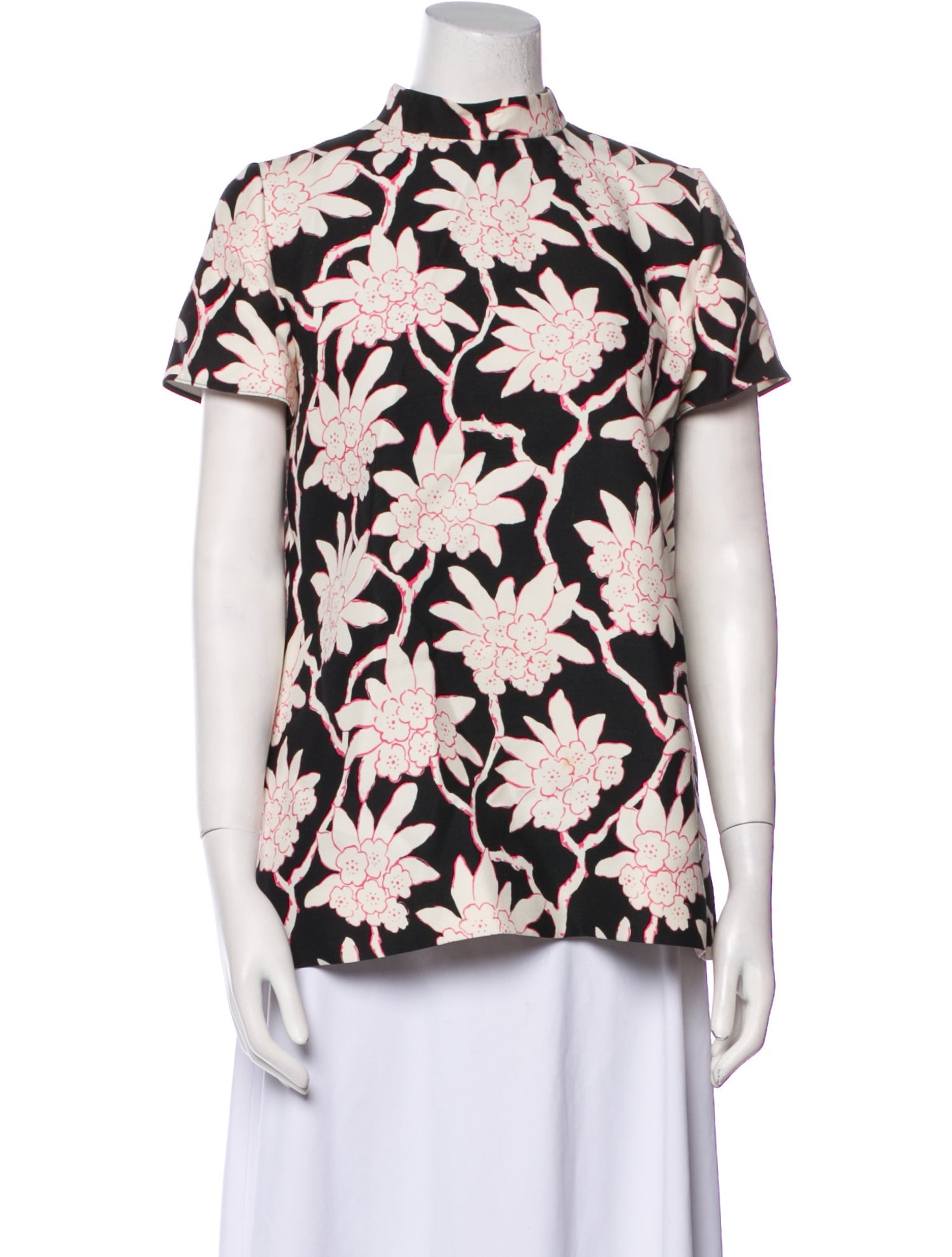 Valentino Virgin Wool Floral Print Blouse
