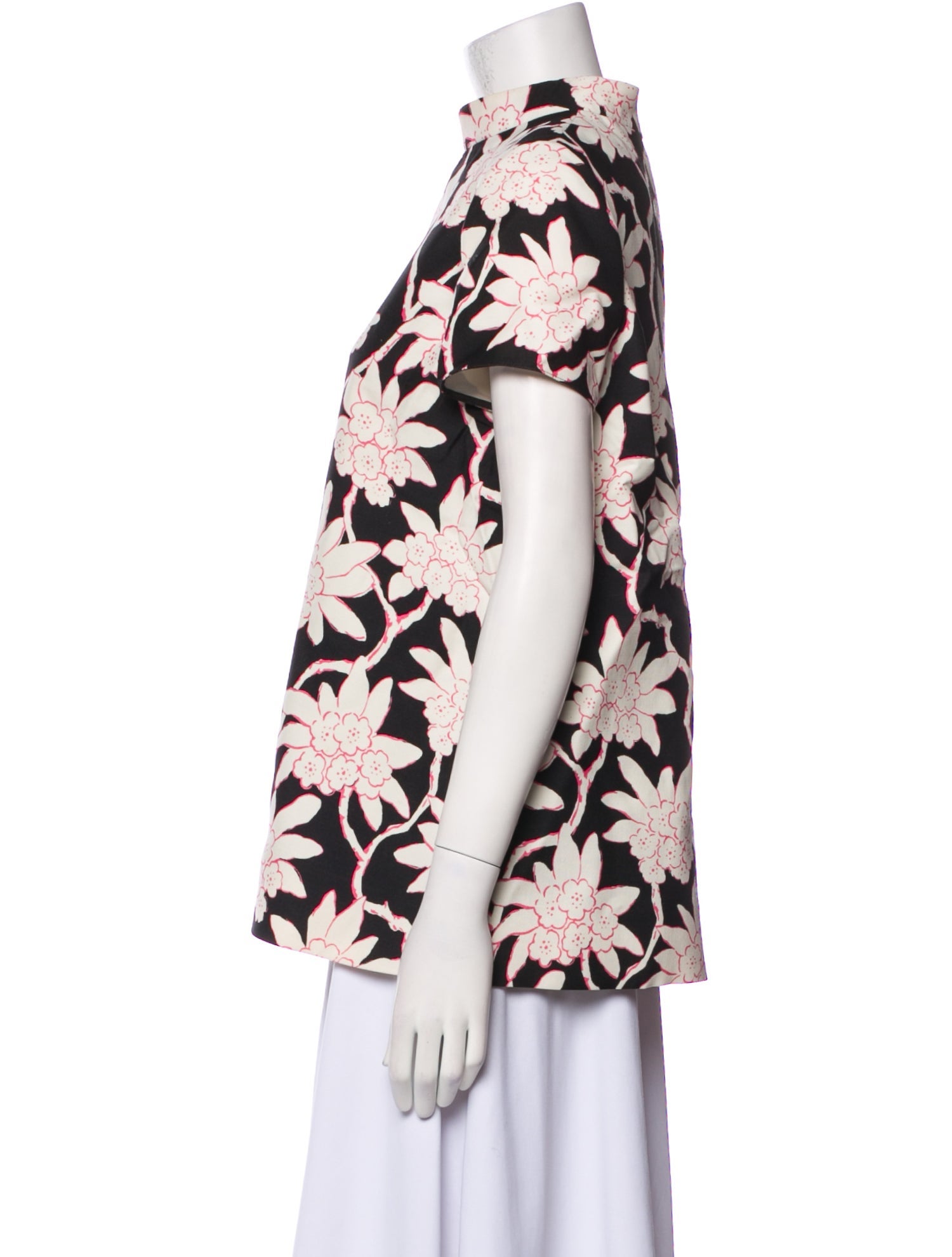 Valentino Virgin Wool Floral Print Blouse