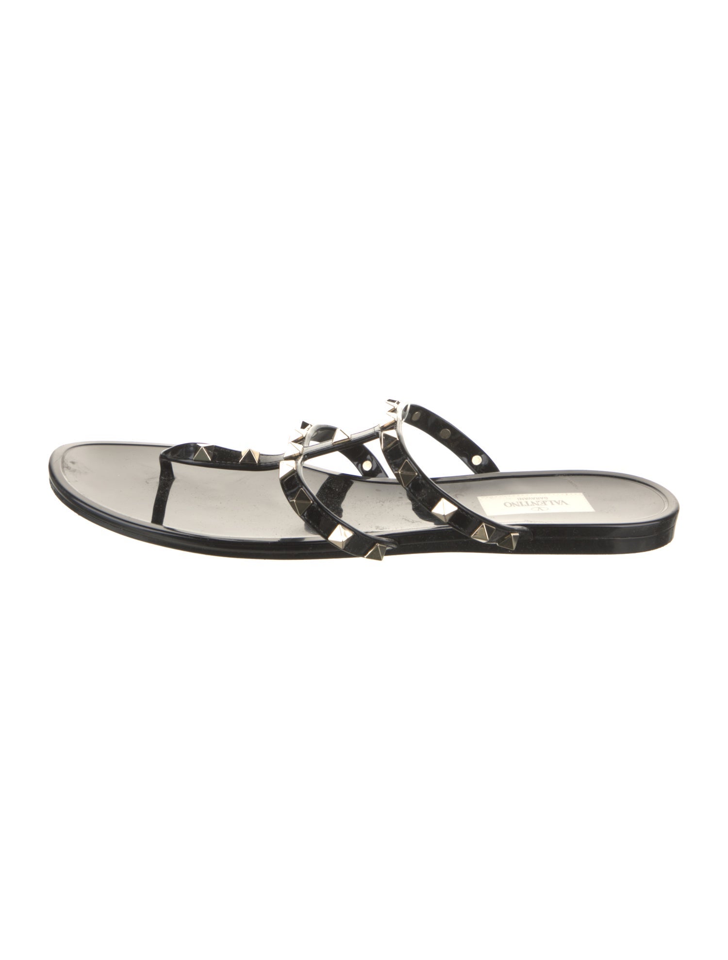 Valentino Rockstud Accents Rubber Flip Flops