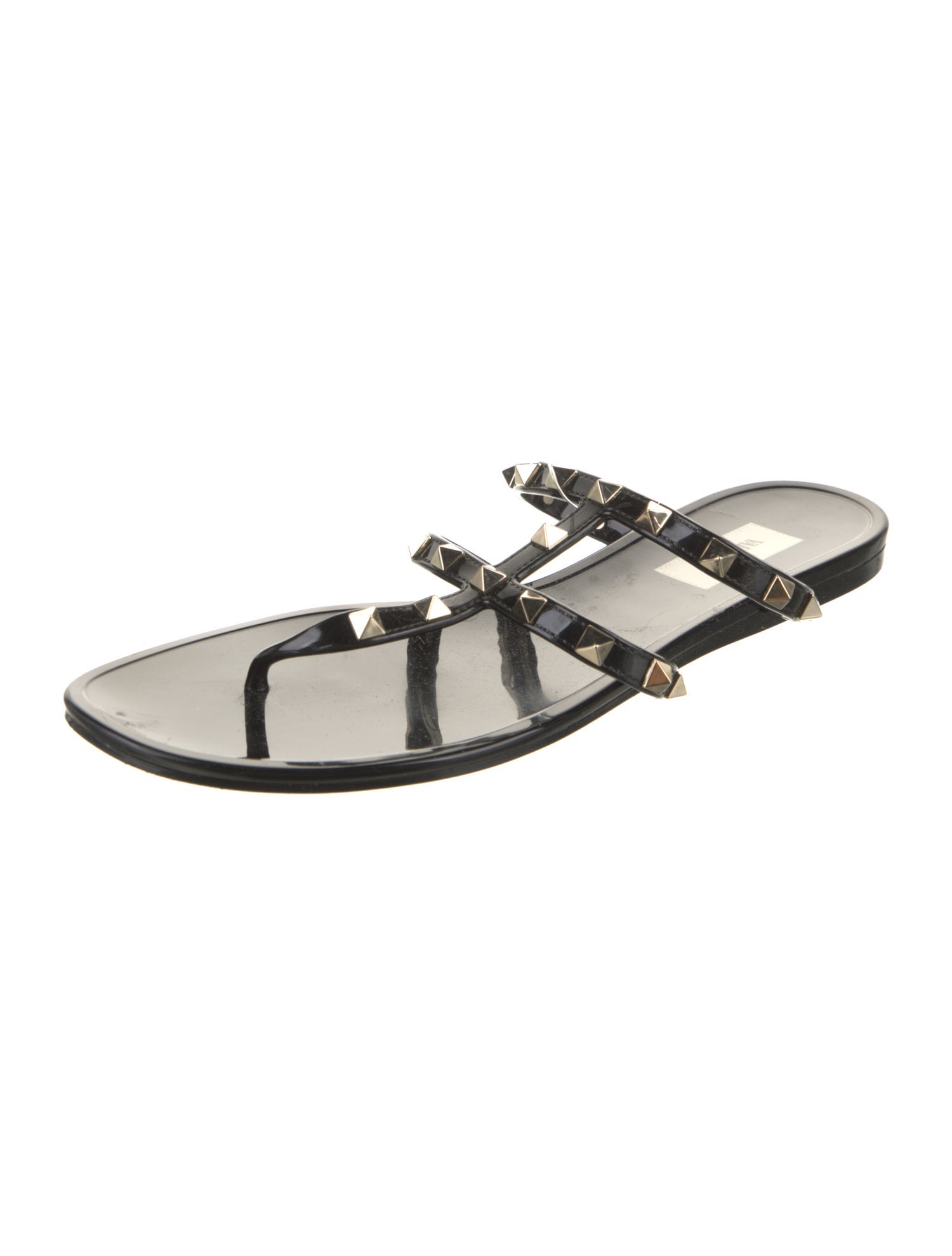 Valentino Rockstud Accents Rubber Flip Flops