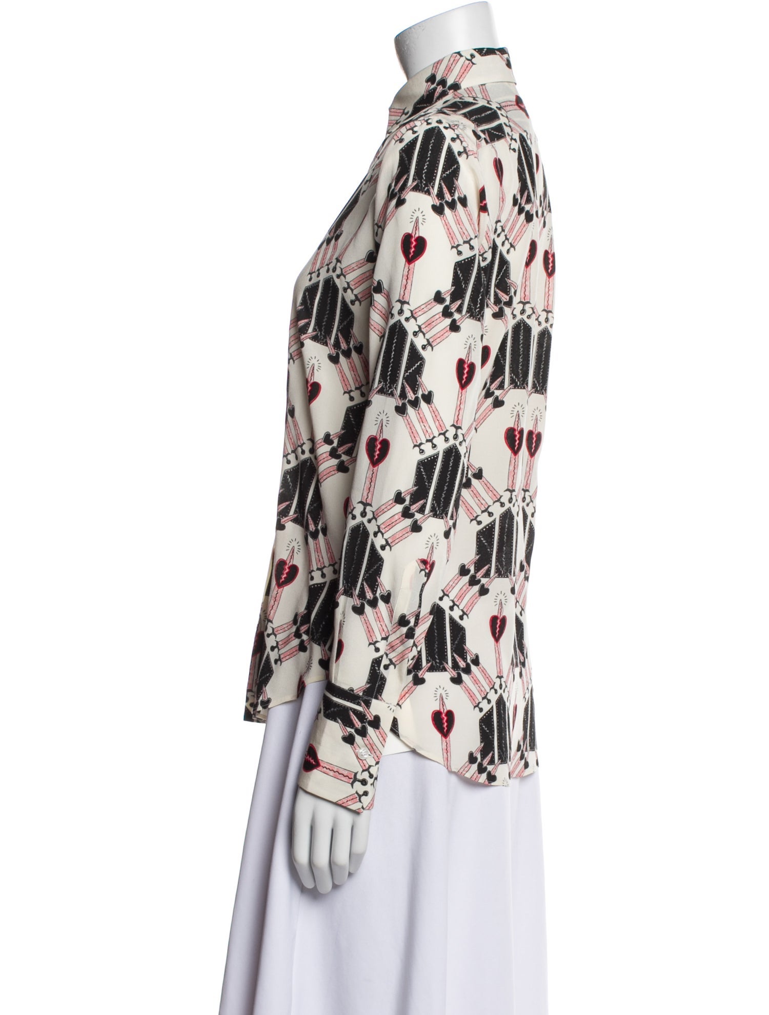 Valentino Silk Printed Button-Up Top