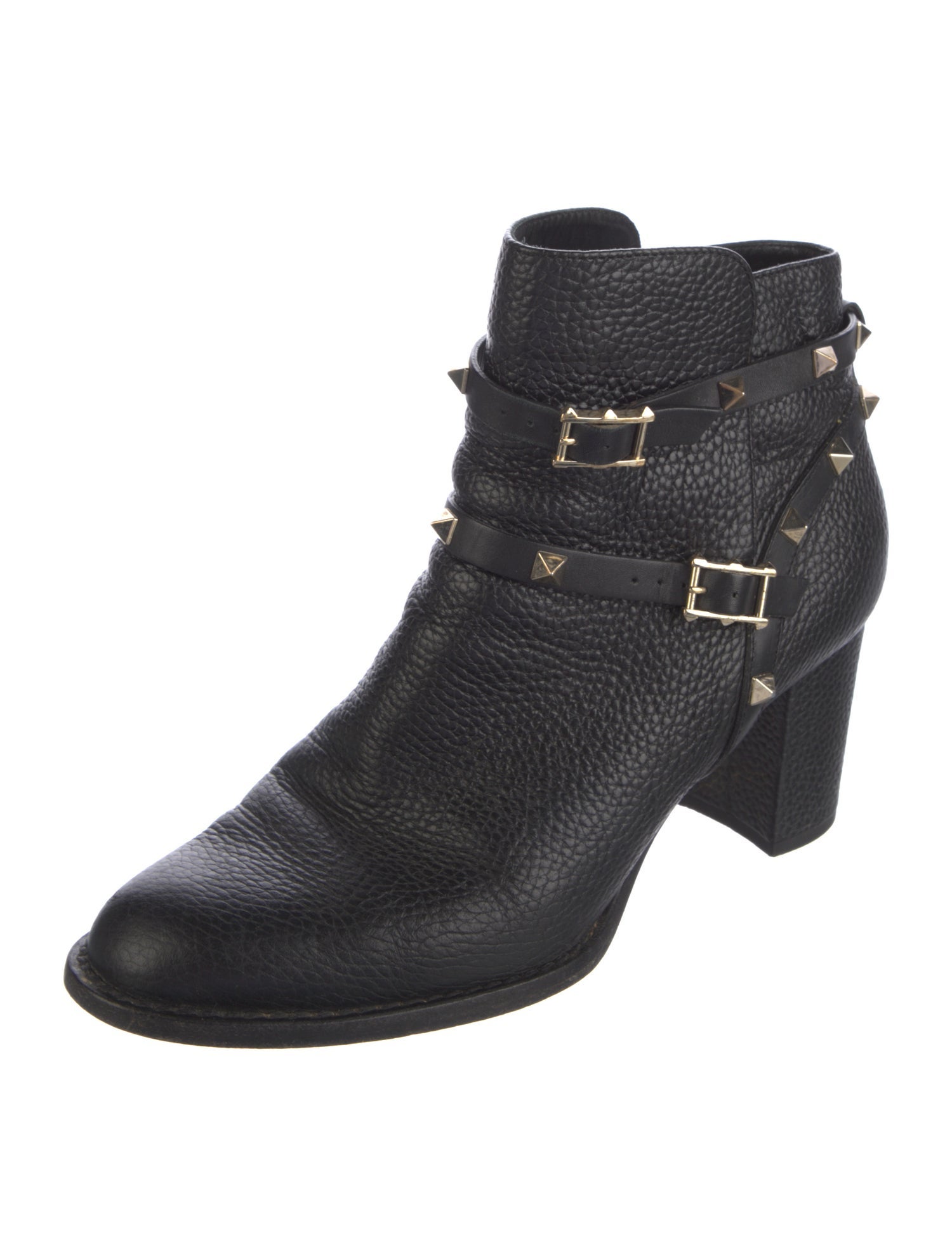 Valentino Rockstud Accents Leather Boots