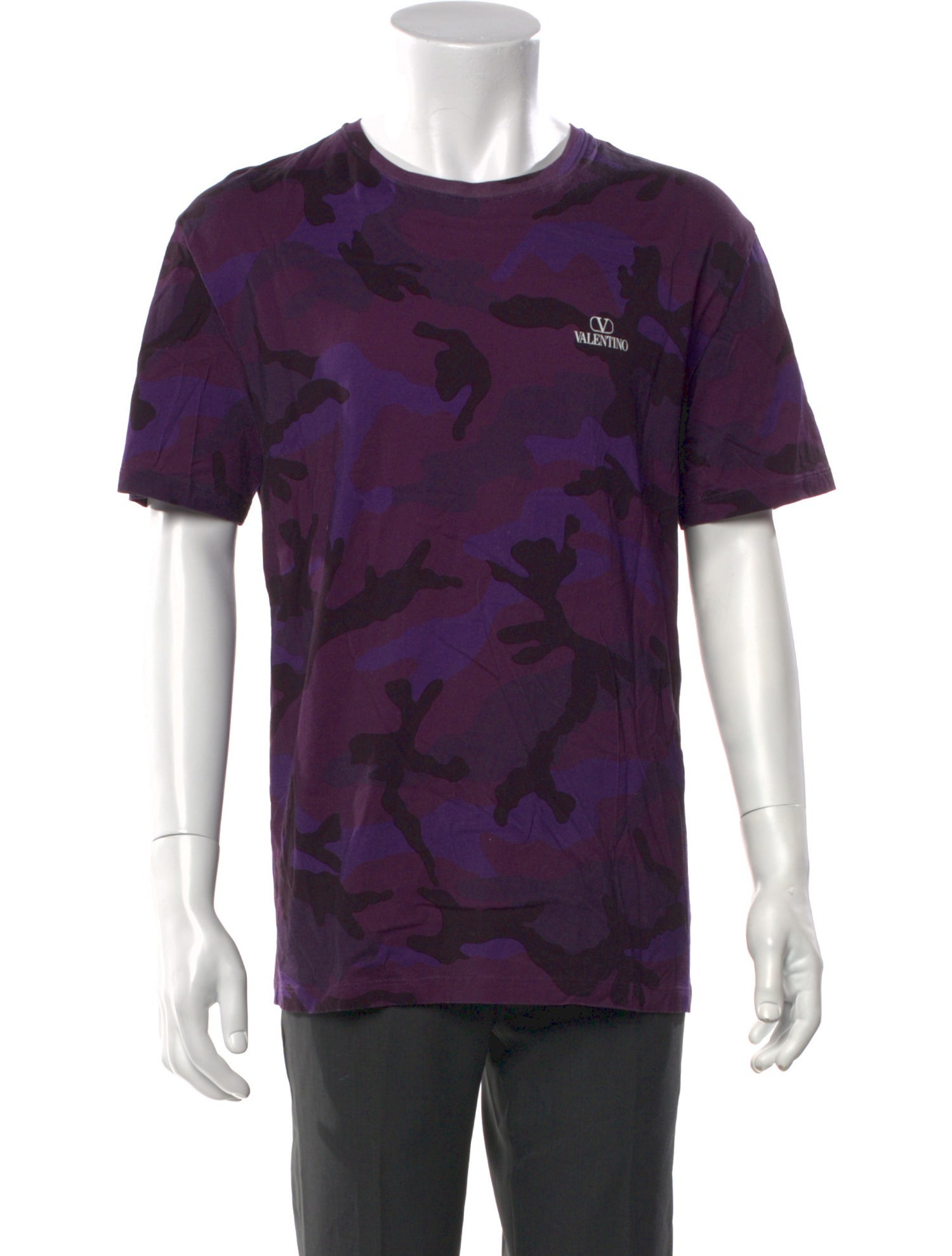 Valentino Camouflage Print Crew Neck T-Shirt