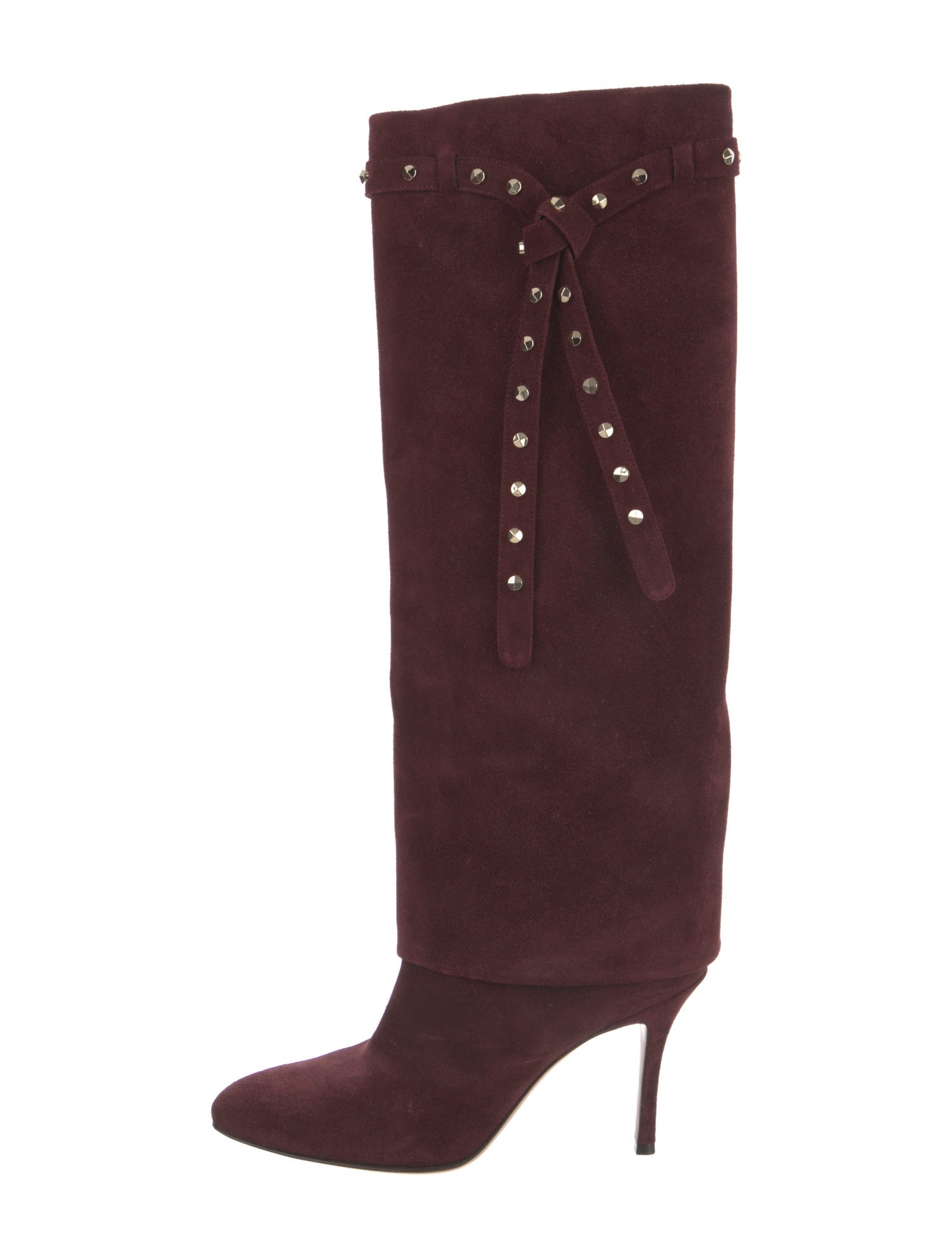 Valentino Rockstud Accents Suede Boots