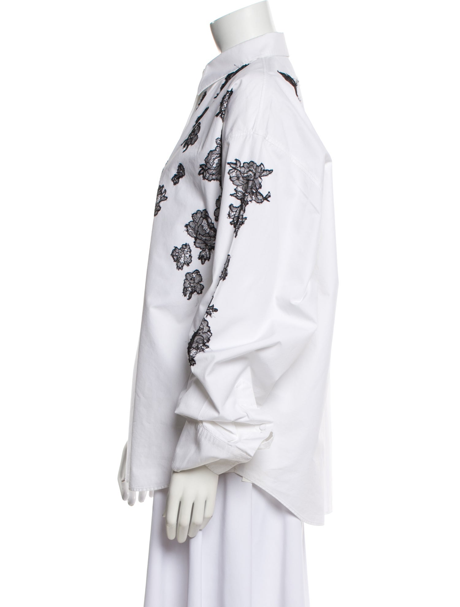 Valentino Printed Long Sleeve Button-Up Top