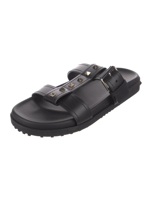 Valentino Rockstud Accents Leather Slides