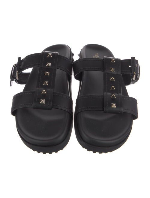 Valentino Rockstud Accents Leather Slides