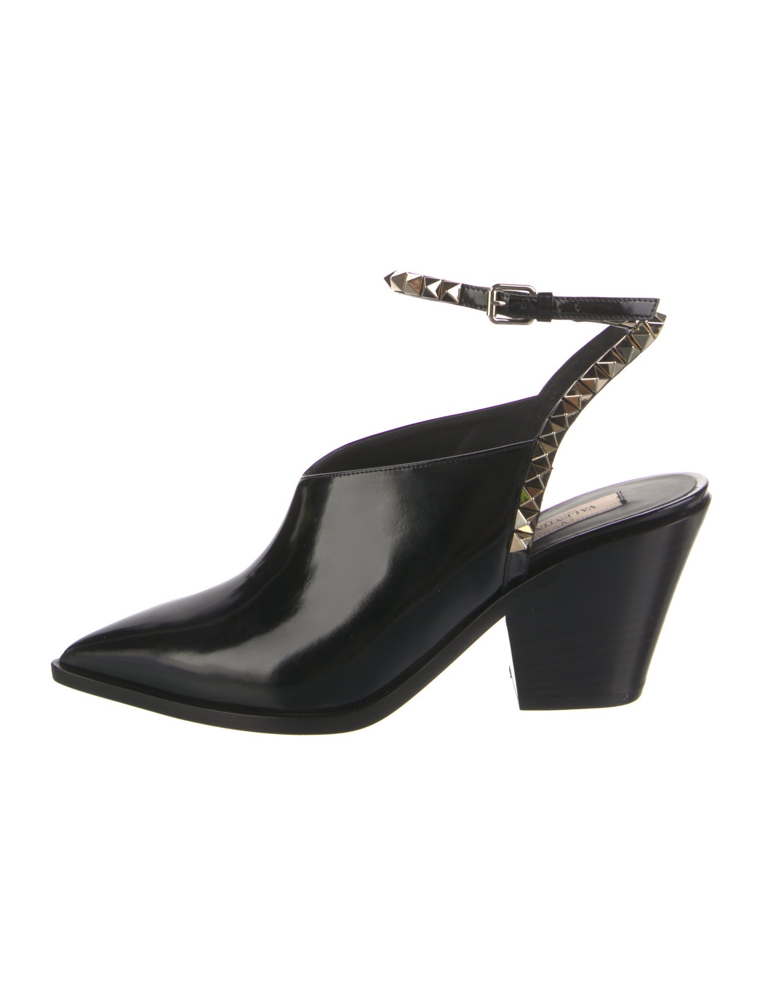 Valentino Rockstud Accents Leather Slingback Pumps