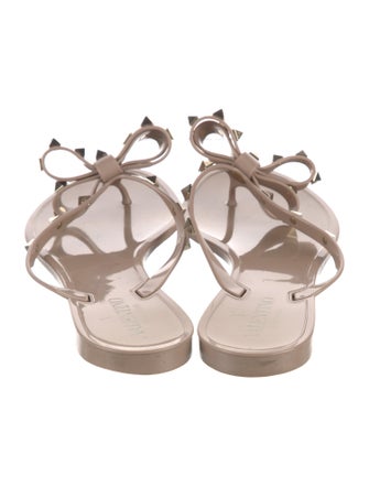 Valentino Rockstud Accents Rubber Slides