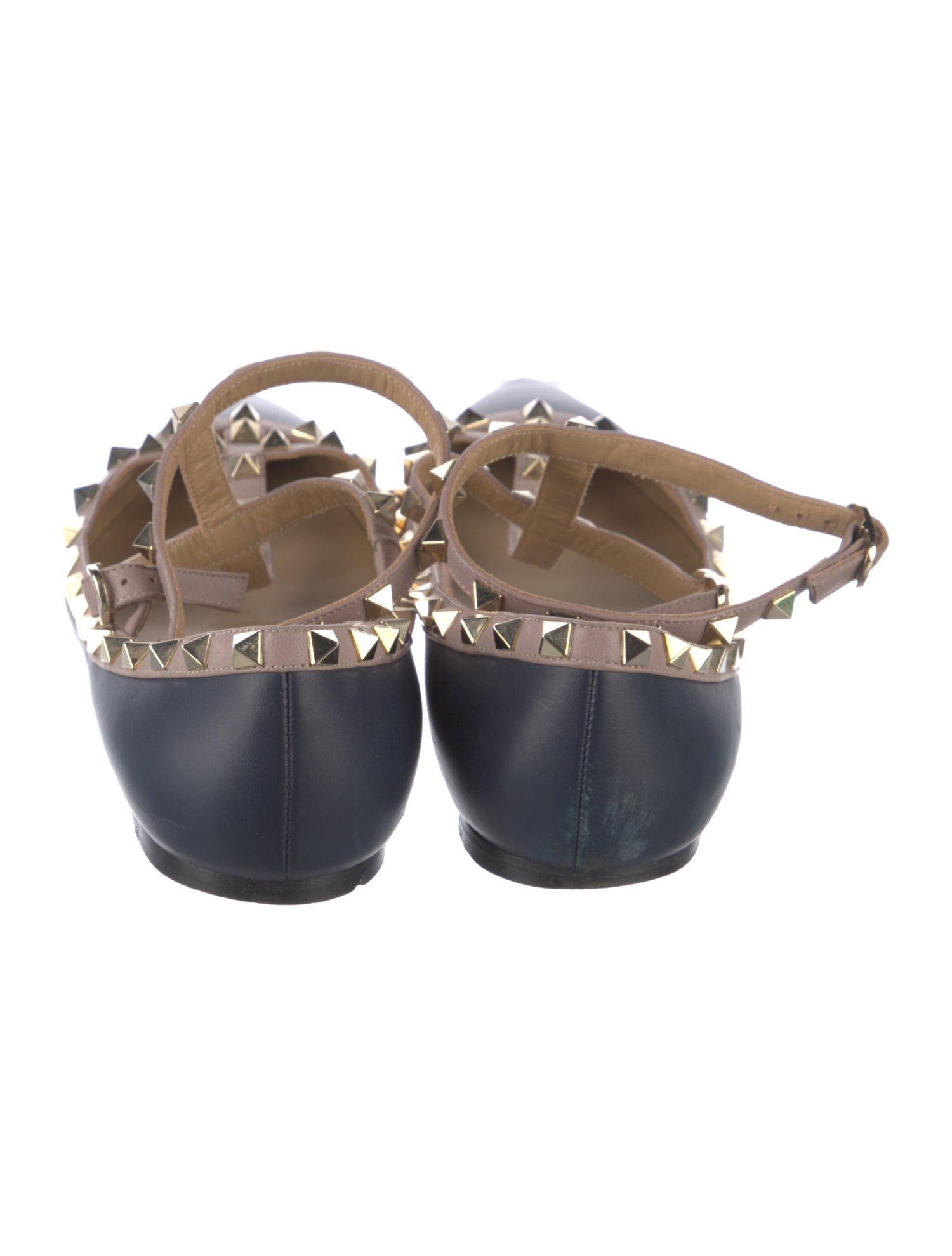 Valentino Rockstud Accents Leather Ballet Flats