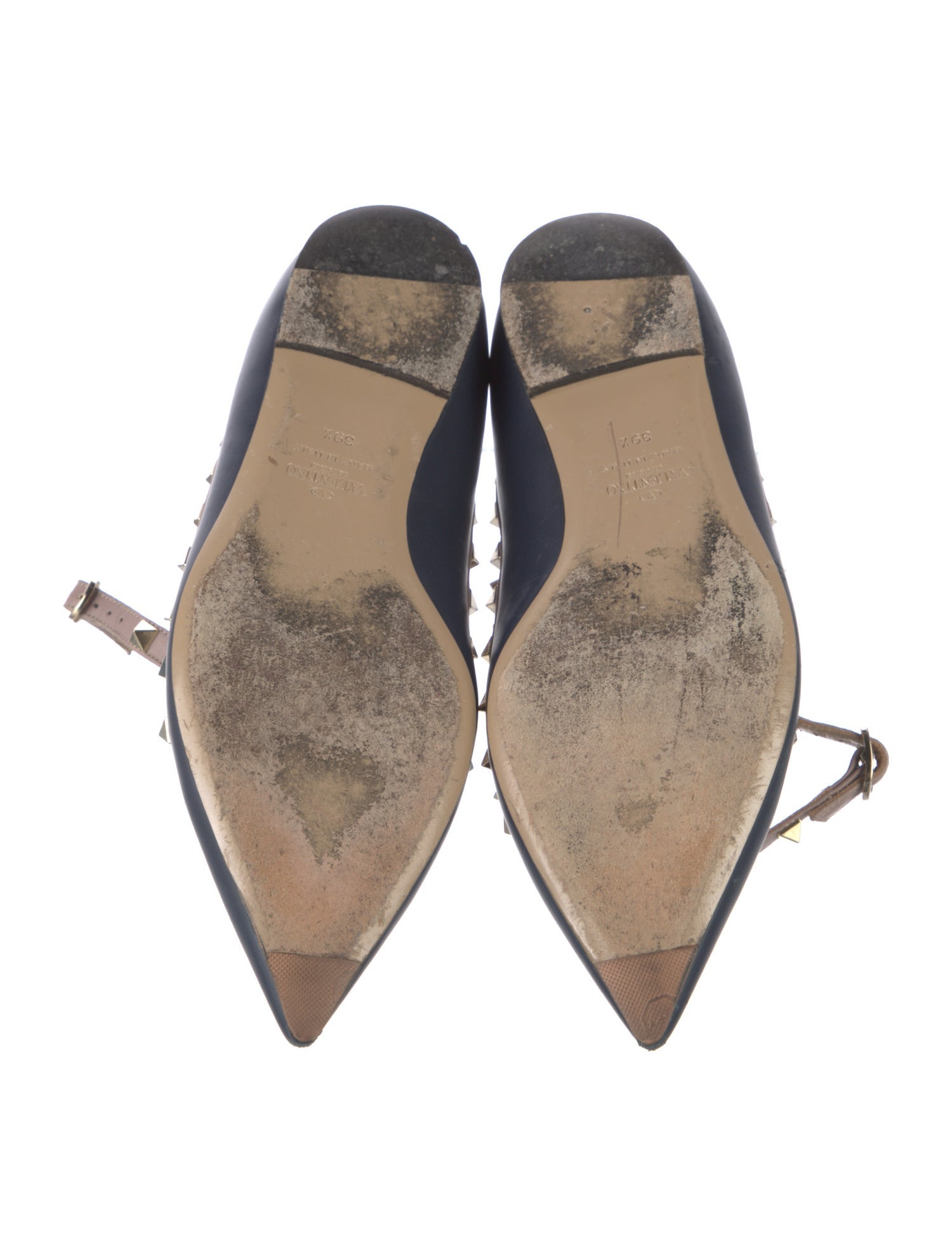 Valentino Rockstud Accents Leather Ballet Flats