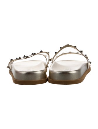 Valentino Rockstud Accents Leather Slides