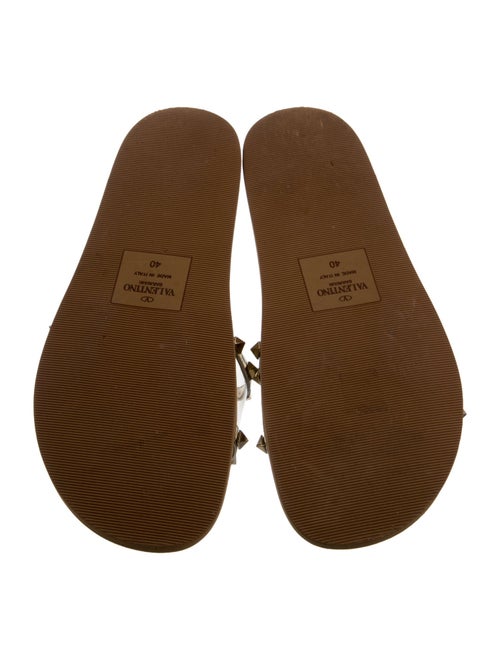 Valentino Rockstud Accents Leather Slides