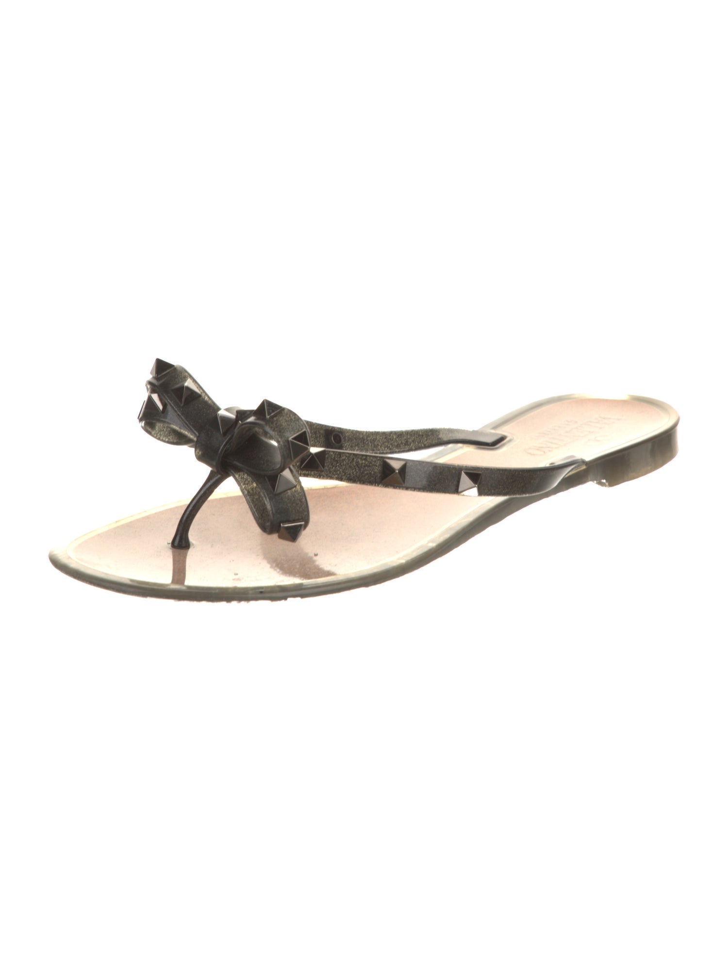 Valentino Rockstud Accents Rubber Slides