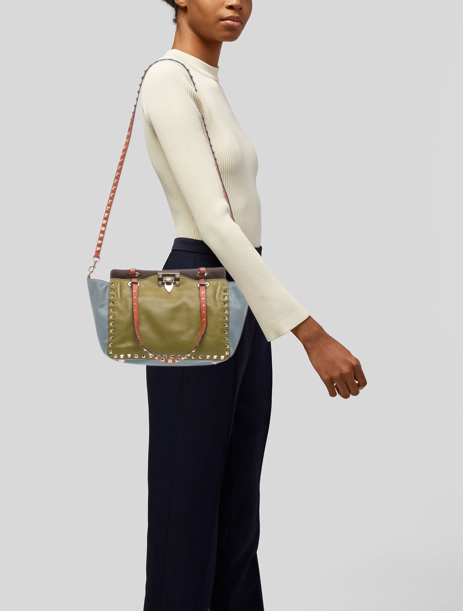 Valentino Rockstud Top Handle Bag