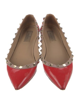 Valentino Rockstud Accents Patent Leather Ballet Flats