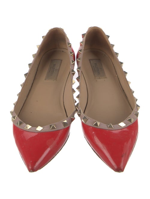 Valentino Rockstud Accents Patent Leather Ballet Flats