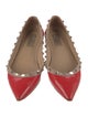 Valentino Rockstud Accents Patent Leather Ballet Flats